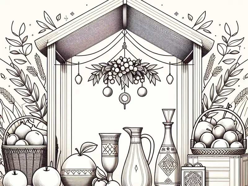 Qu'offrir pour Souccot - Illustration style line art