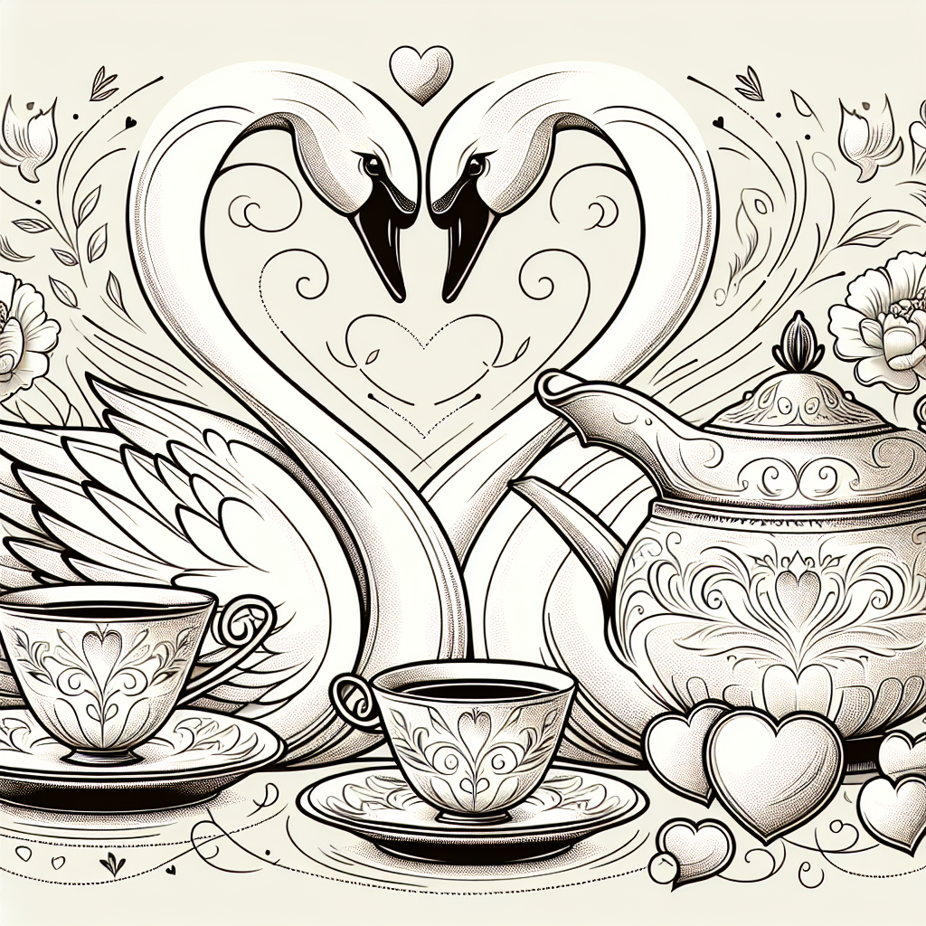 Quel cadeau offrir pour les 20 ans ans de mariage : Noces de porcelaine ? - Illustration style line art