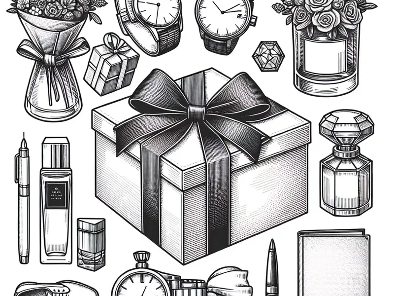 Quel cadeau pour un anniversaire ? - Illustration style line art