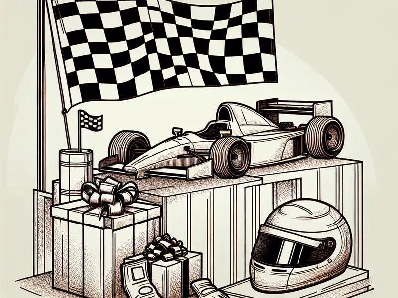 Quel cadeau offrir à un fan de circuit de voiture? - Illustration style line art