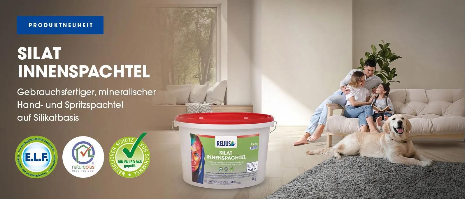 Silat Innenspachtel – Gebrauchsfertiger, mineralischer Hand- und Spritzspachtel auf Silikatbasis