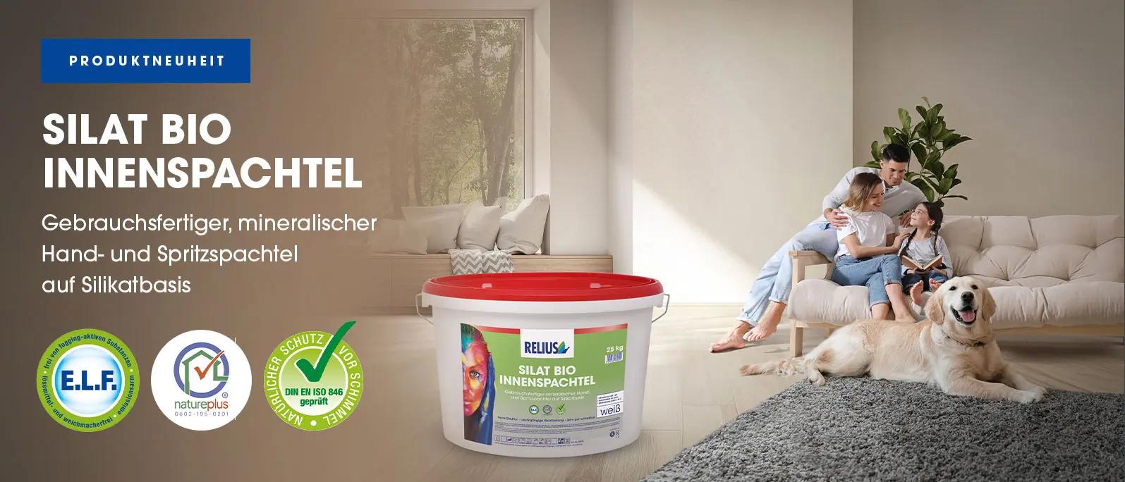 Silat Bio Innenspachtel – Gebrauchsfertiger, mineralischer Hand- und Spritzspachtel auf Silikatbasis
