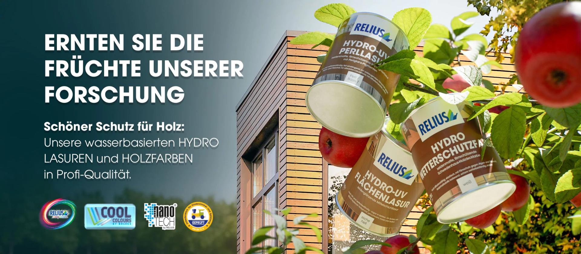 Hydro Lasuren und Holzfarben – Schöner Schutz für Holz in Profi-Qualität.