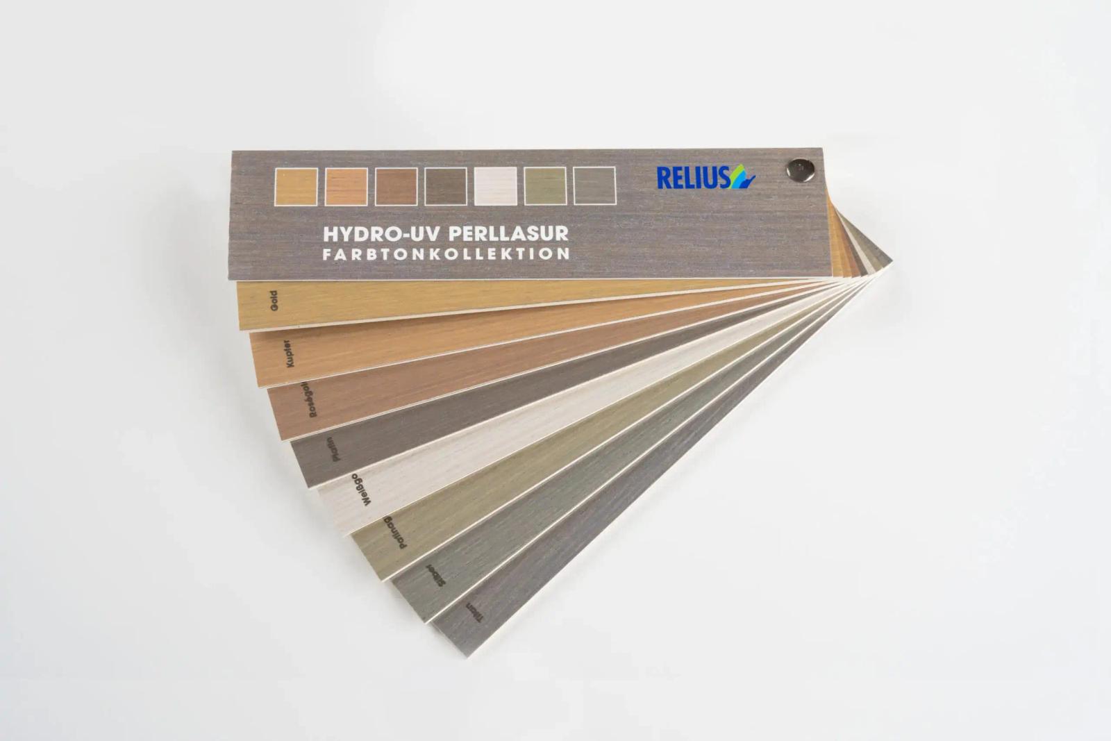 RELIUS HYDRO-UV PERLLASUR Farbfächer