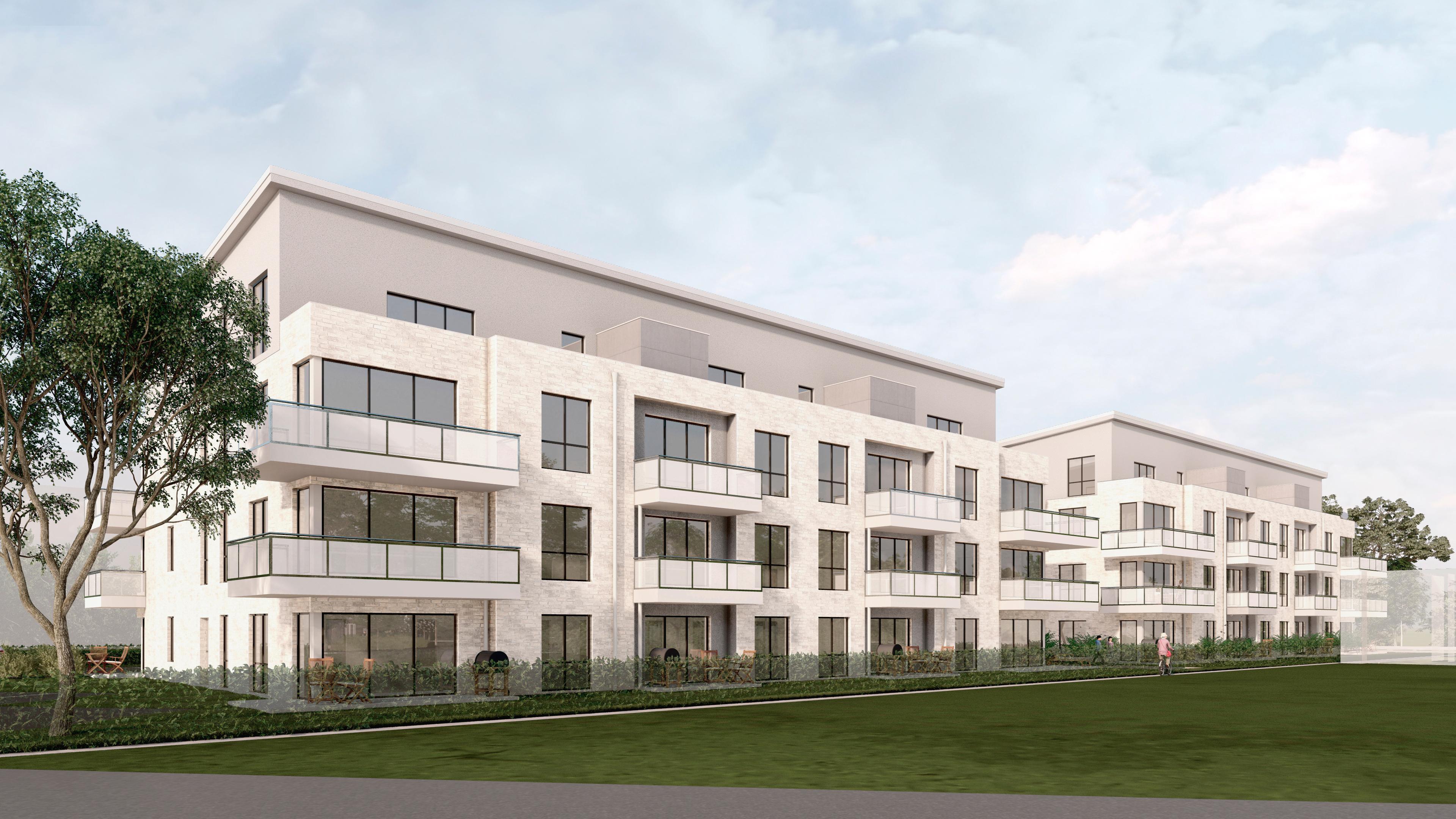 Projekt- Bad Oldesloe- Frontansicht, Garten, Balkone