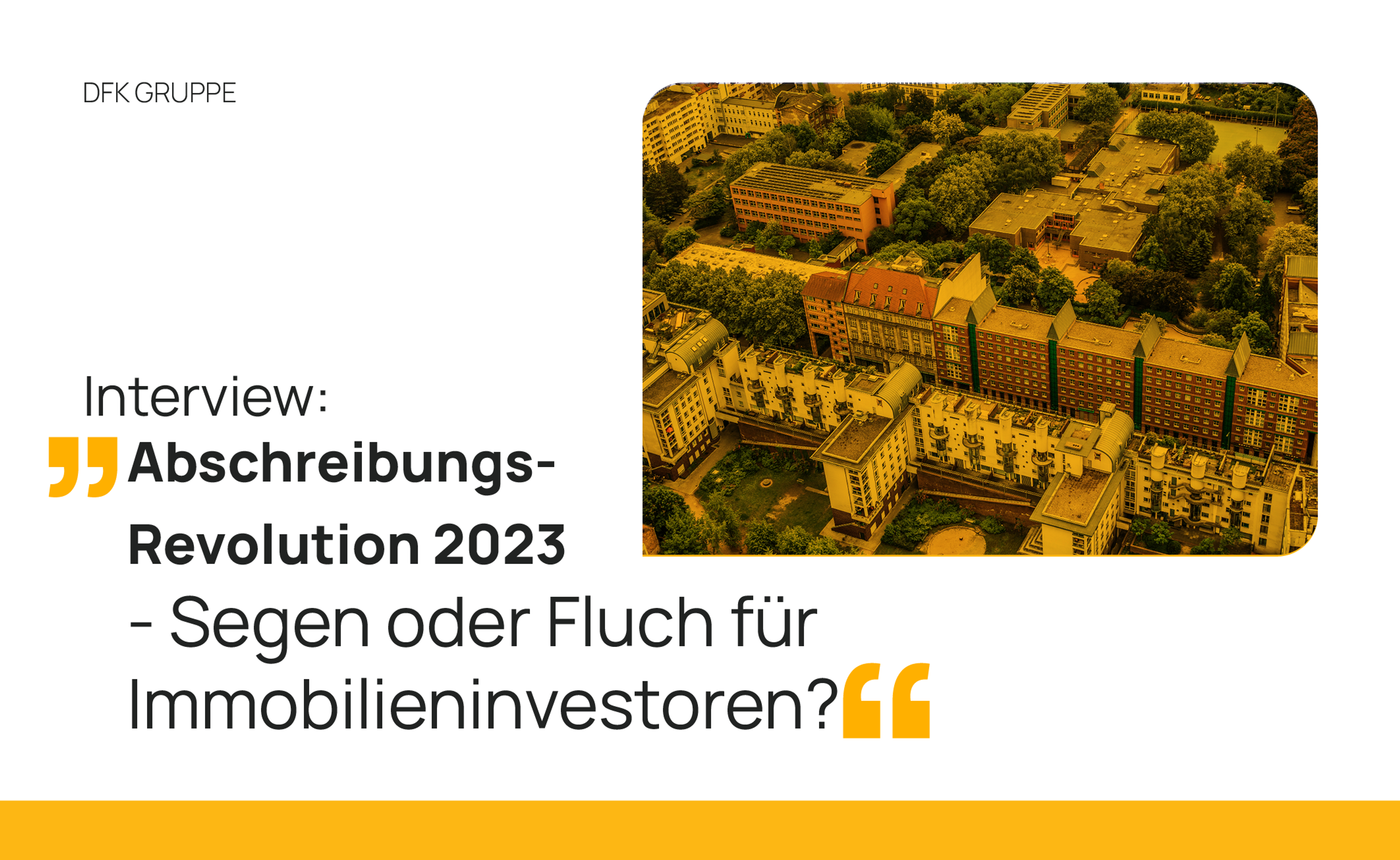 Interview: "Neue Abschreibungen für viele eine Verschlechterung!"