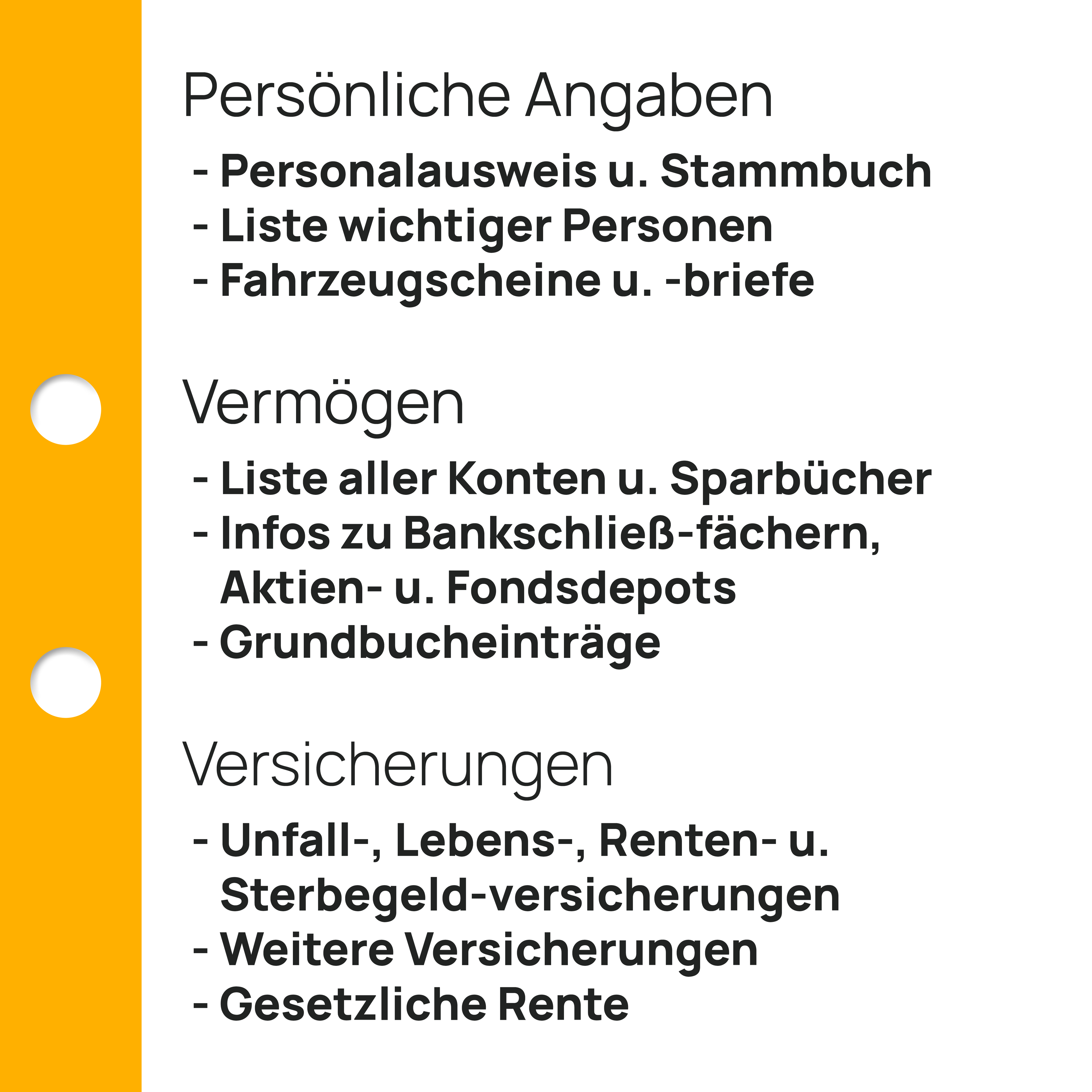 Persönliche Angaben Notfallordner