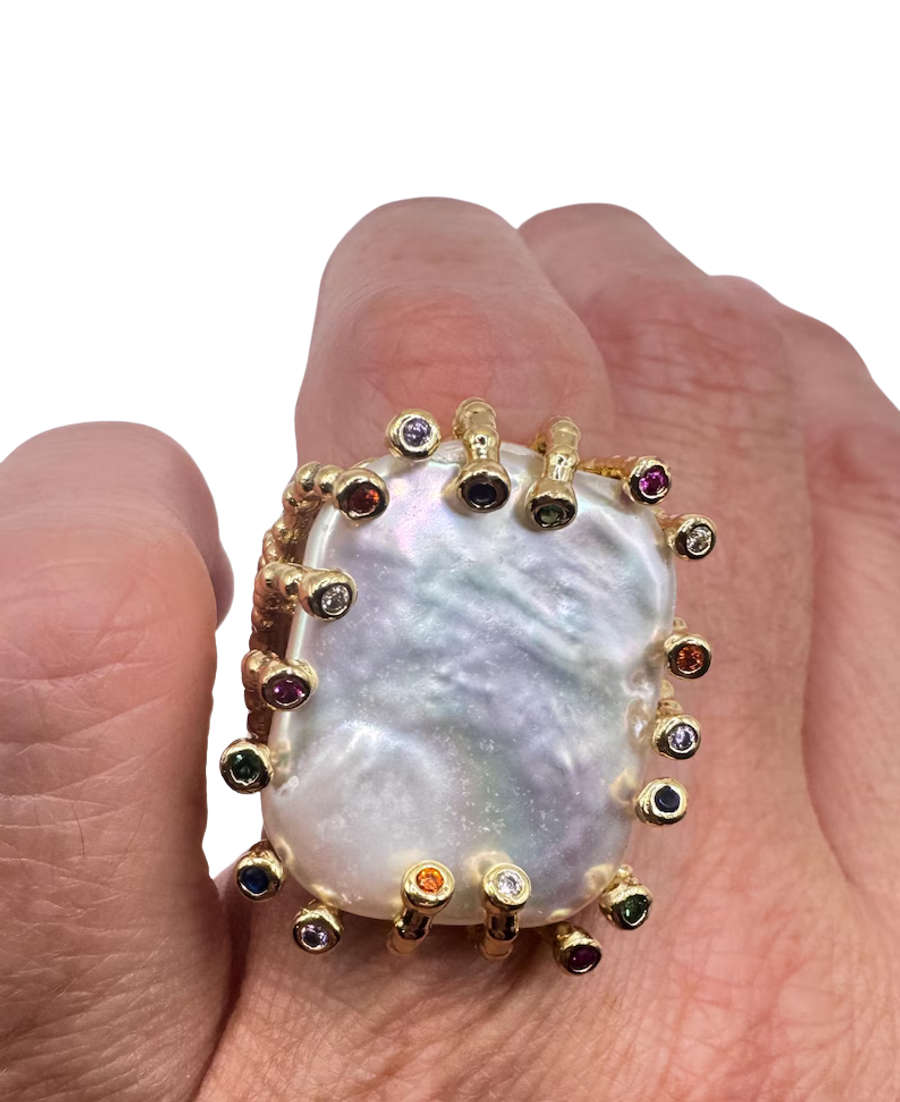 Etsy Vintage Biwa Pearl Ring