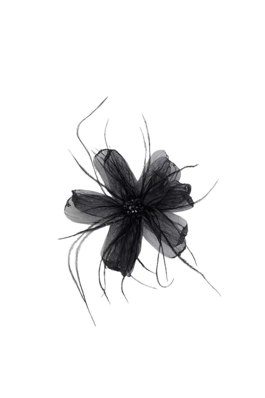 Embellished Feather Floral Pin