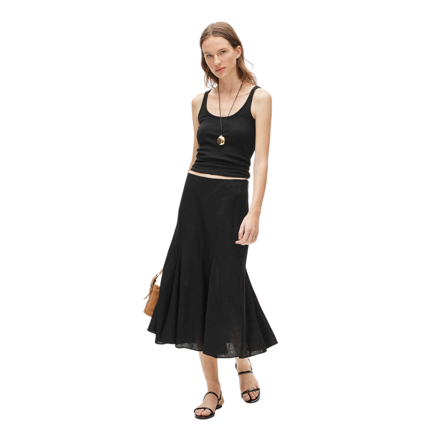 Gwyneth linen flounce-hem Skirt