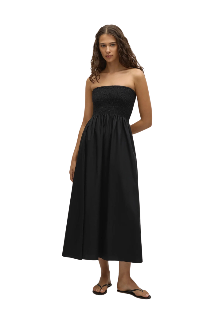 Faithfull the Brand Jamie Midi Dress Black