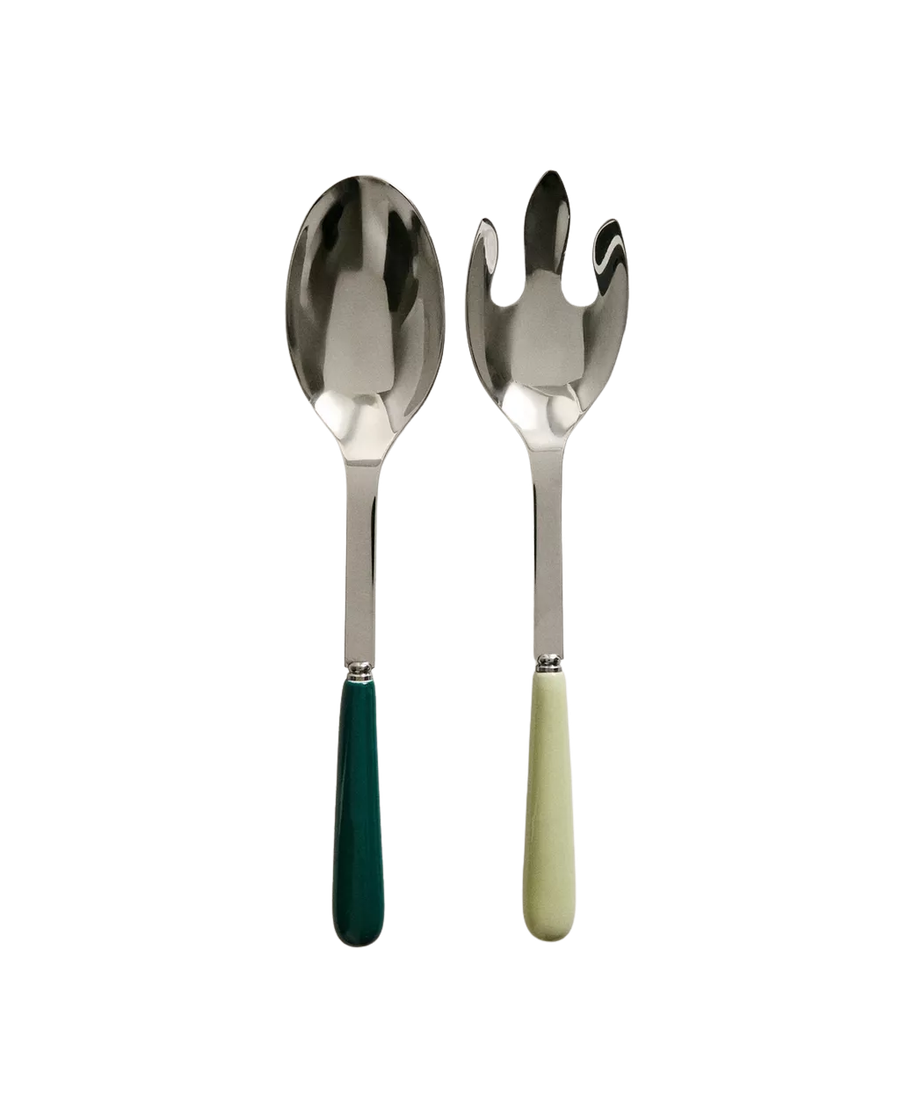 Ceramic Handle Salad Cutlery Set