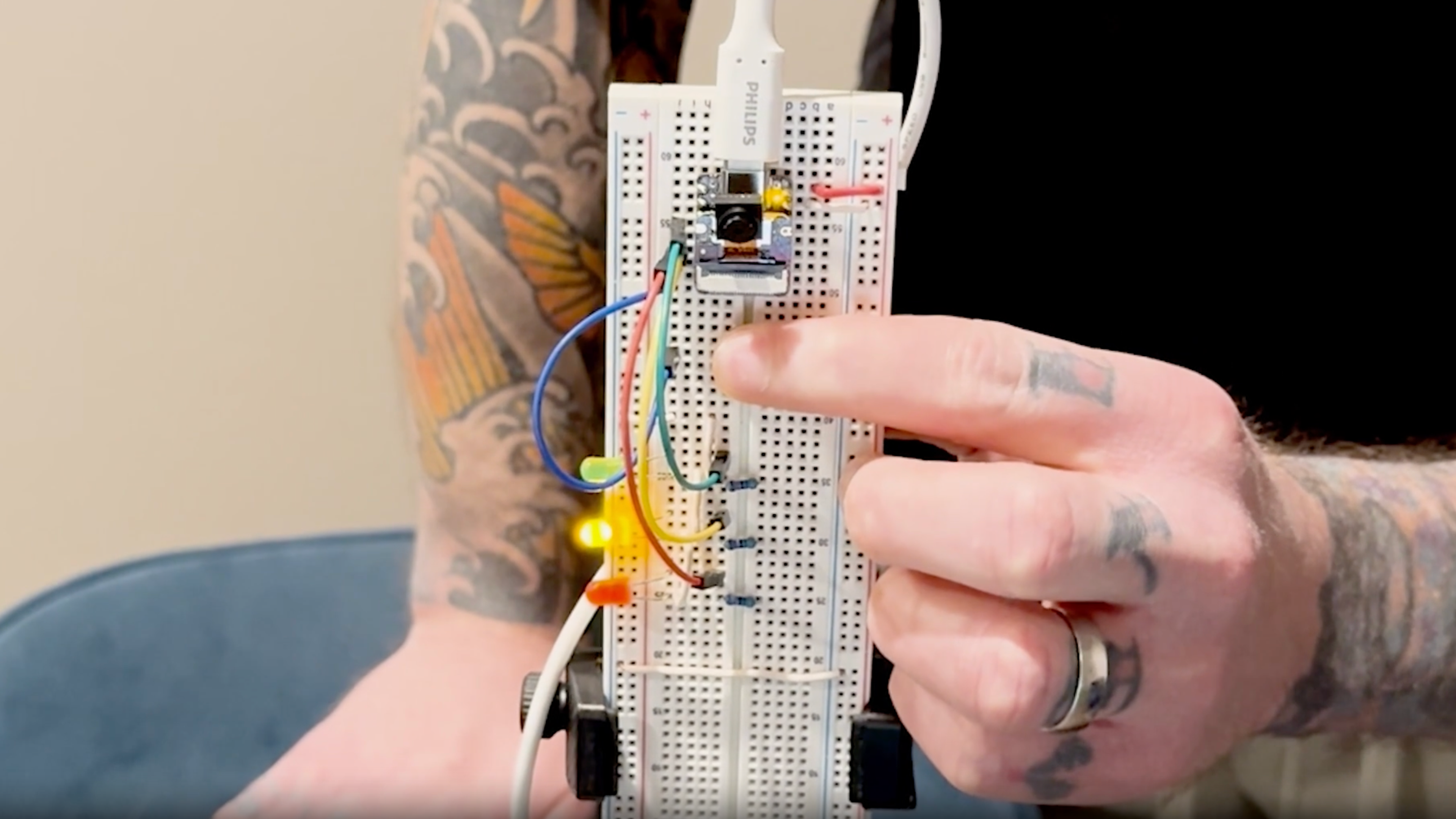 Testing the button on the FSM