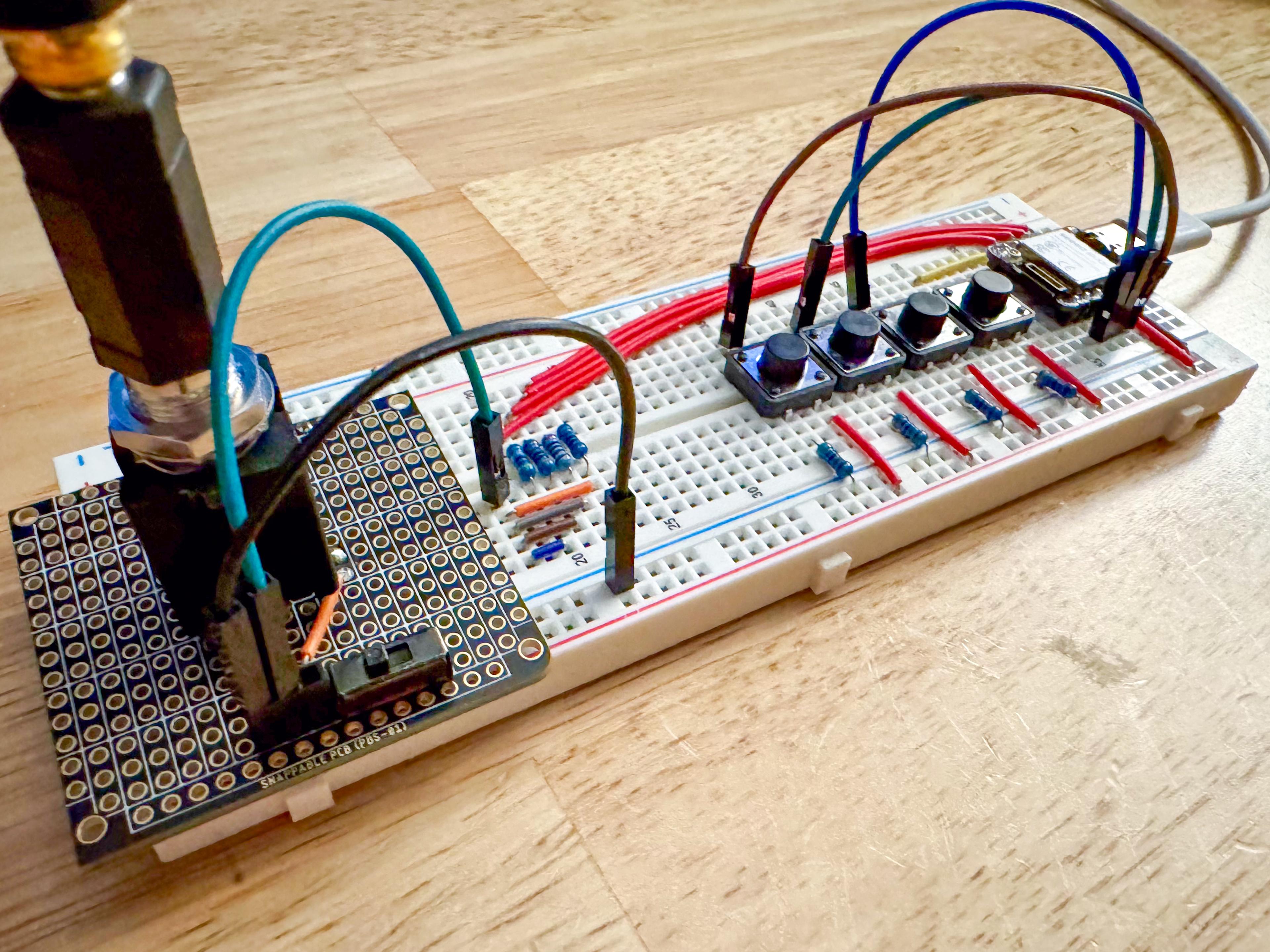 Circuit featuring a custom 1/4 jack