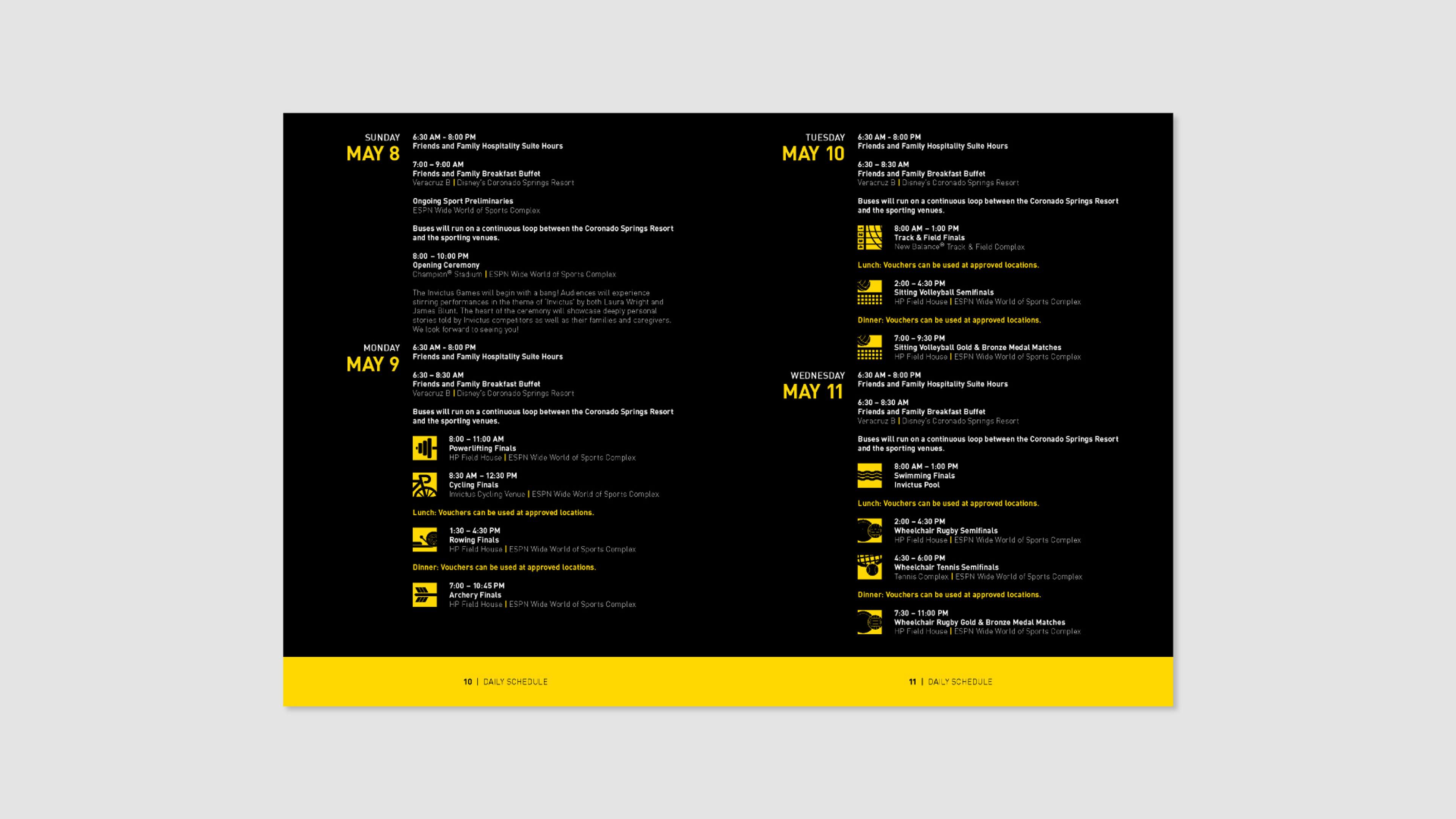 Family and Friends program inner spread