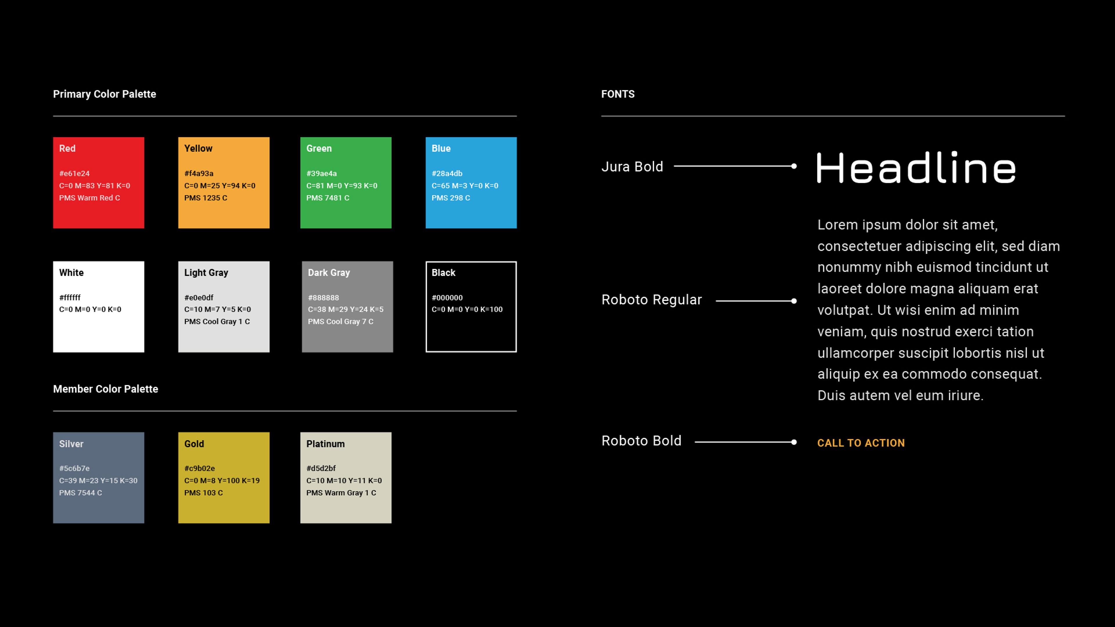 One page brand guide