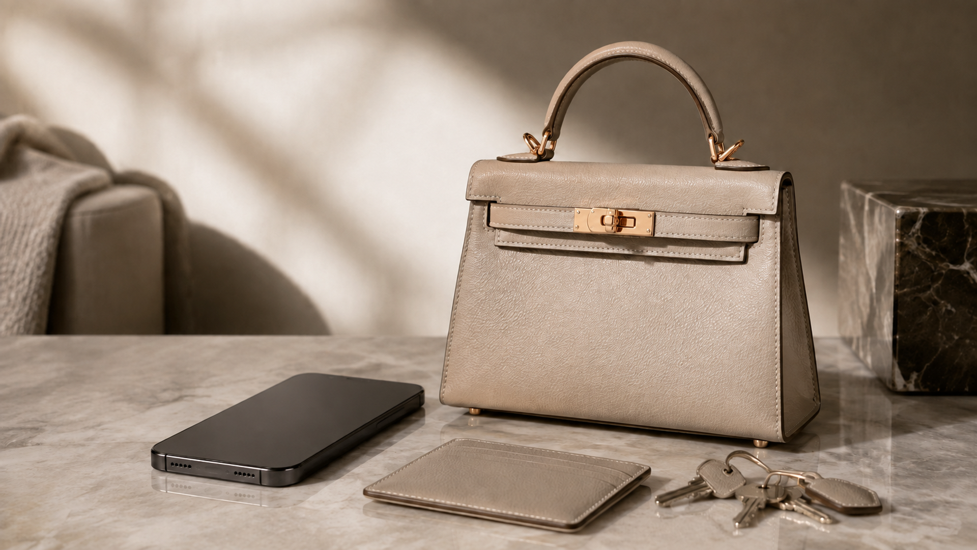 Mini structured handbag assessed for capacity, leather, provenance and ownership cost