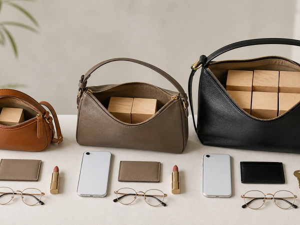Small designer bags tested with a phone, keys, cards and glasses for real usable capacity