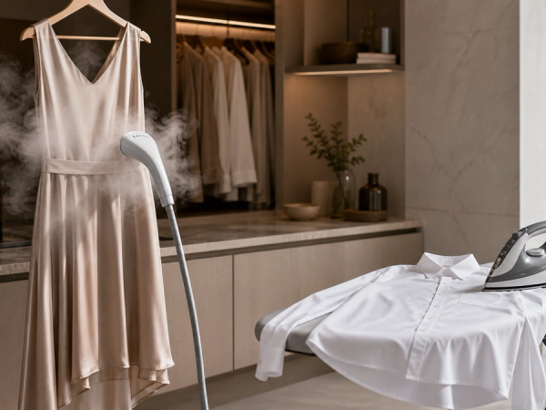 Garment Steamer vs Iron shown in a practical side-by-side comparison