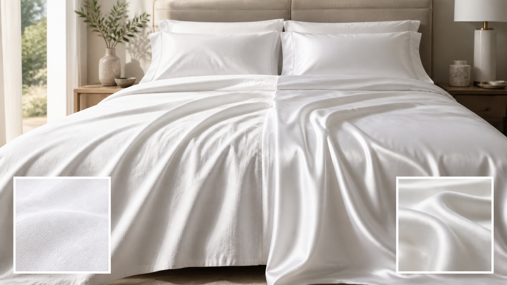 Percale vs Sateen Sheets shown as a practical comparison