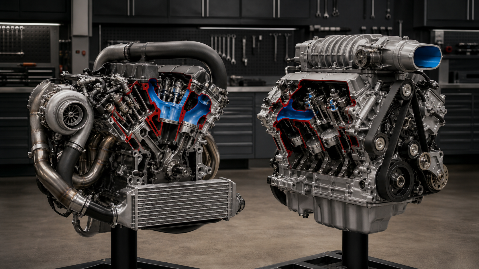 Turbo vs Supercharger shown in a practical side-by-side comparison