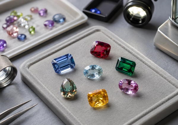 Rare gemstones assessed for identity, size, treatment and jewellery usability