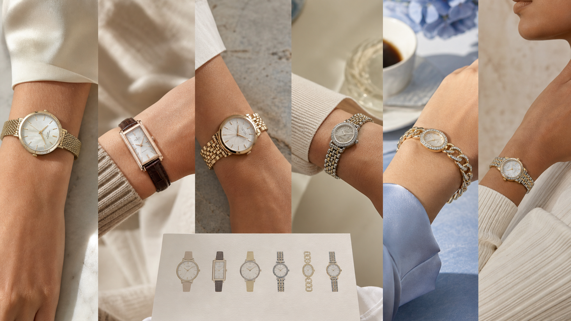 Round, rectangular and jewellery-style women’s watches compared by shape and wrist fit