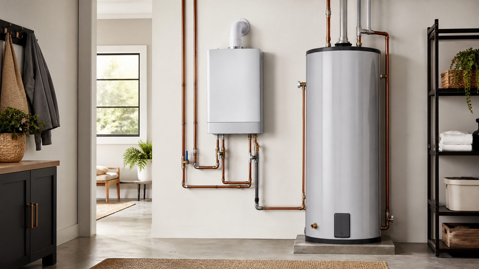 Tankless vs Tank Water Heater shown as a practical side-by-side comparison