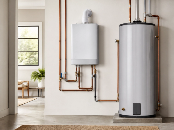 Tankless vs Tank Water Heater shown as a practical side-by-side comparison