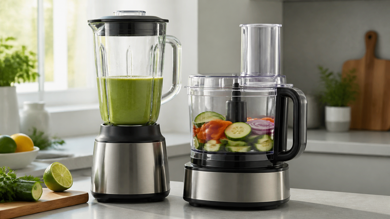 Blender vs Food Processor shown in a practical side-by-side comparison
