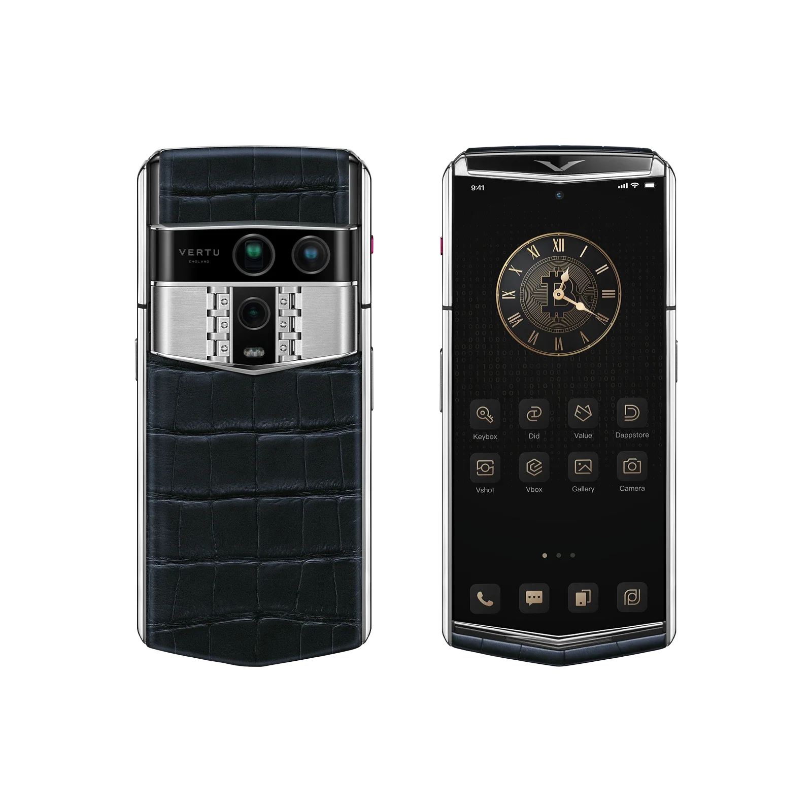 A collection of VERTU accessories, showcasing their elegant design and high-quality materials.