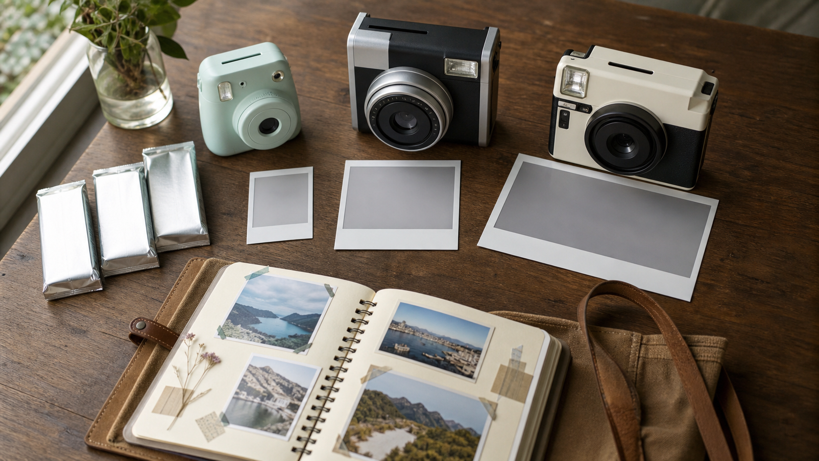Instant-camera formats compared with mini, wide and hybrid print workflows