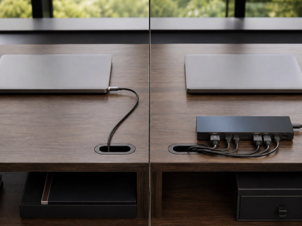 USB-C vs Thunderbolt shown in a practical side-by-side comparison