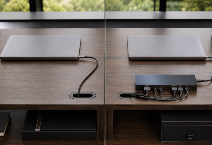 USB-C vs Thunderbolt shown in a practical side-by-side comparison