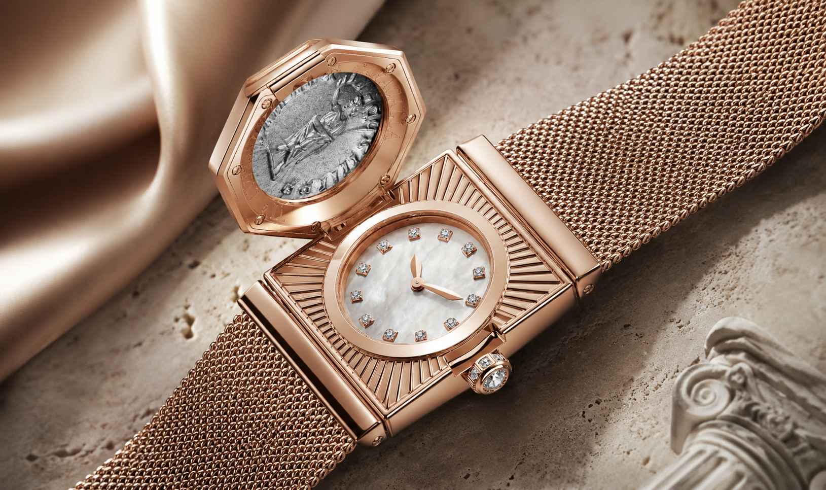 Bvlgari Maglia Milanese Monete Secret Watch: A Roman Coin, Woven in Gold
