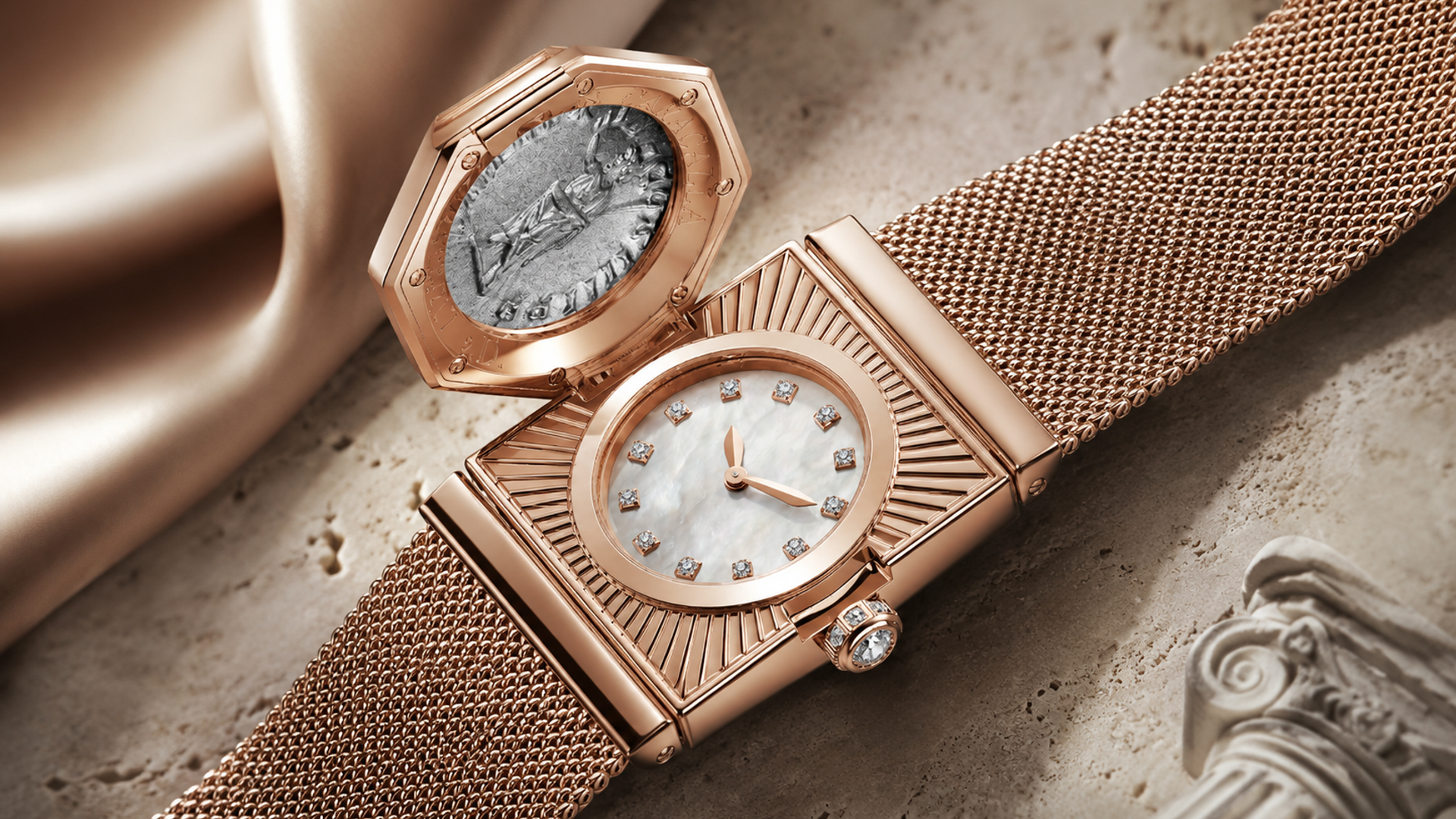 Bvlgari Maglia Milanese Monete Secret Watch: A Roman Coin, Woven in Gold