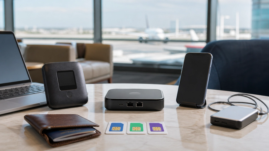 Cellular hotspot, travel router and phone tethering compared for international travel