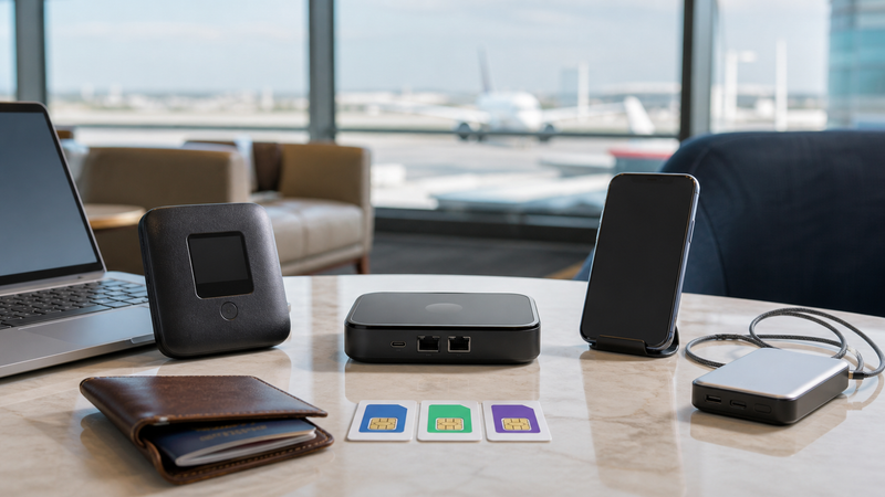 Cellular hotspot, travel router and phone tethering compared for international travel