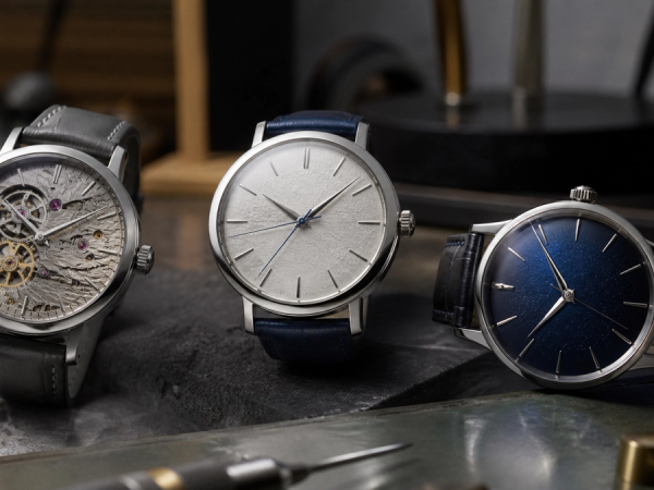 Three Japanese high-end watches showing distinct movements, case finishes and dial crafts