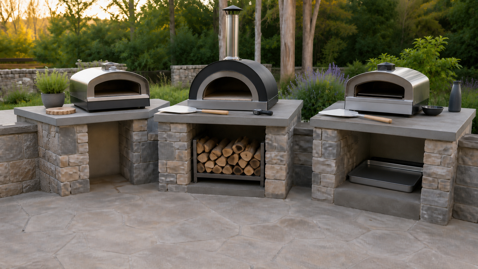 Outdoor pizza ovens compared by gas, wood and multi-fuel setup