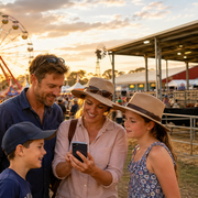 Family plans a route through an Australian agricultural show