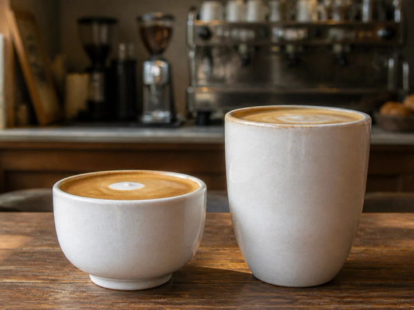 Flat White vs Latte shown as a practical side-by-side comparison