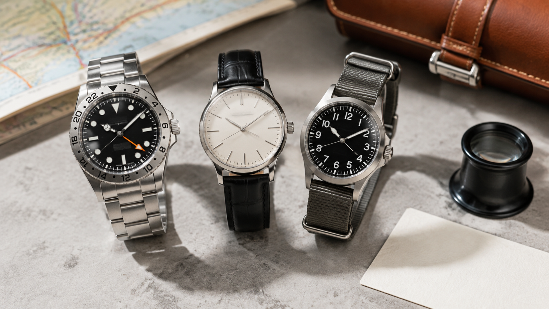 Three men’s watches compared for movement, fit, use case and service access