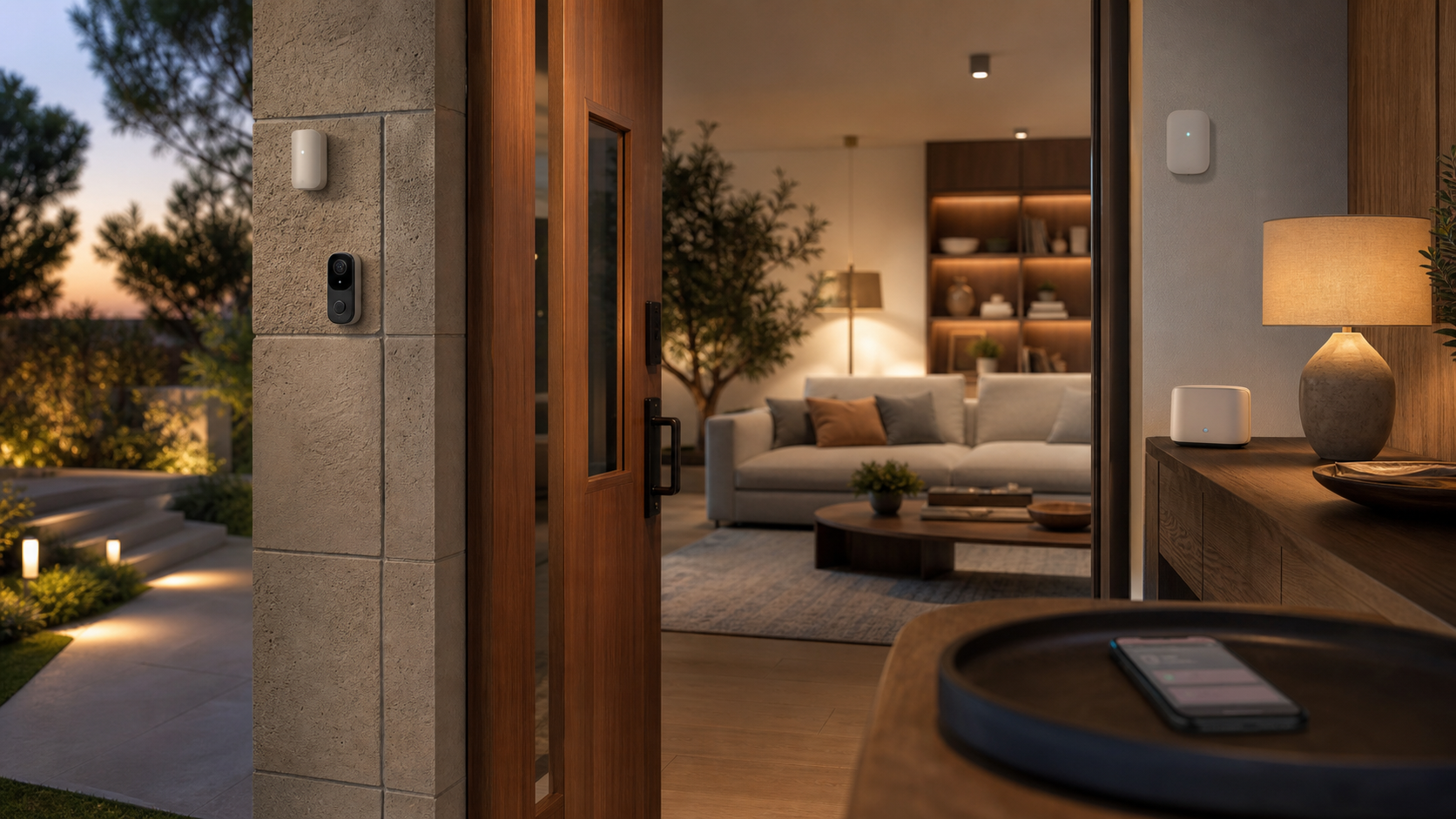 Discreet home security system with local control and privacy-aware design
