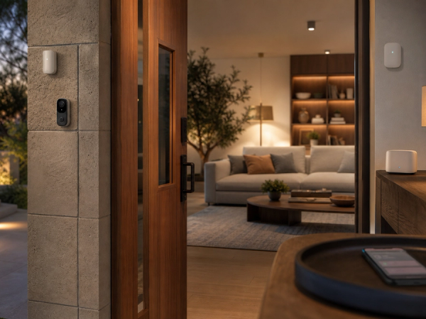 Discreet home security system with local control and privacy-aware design