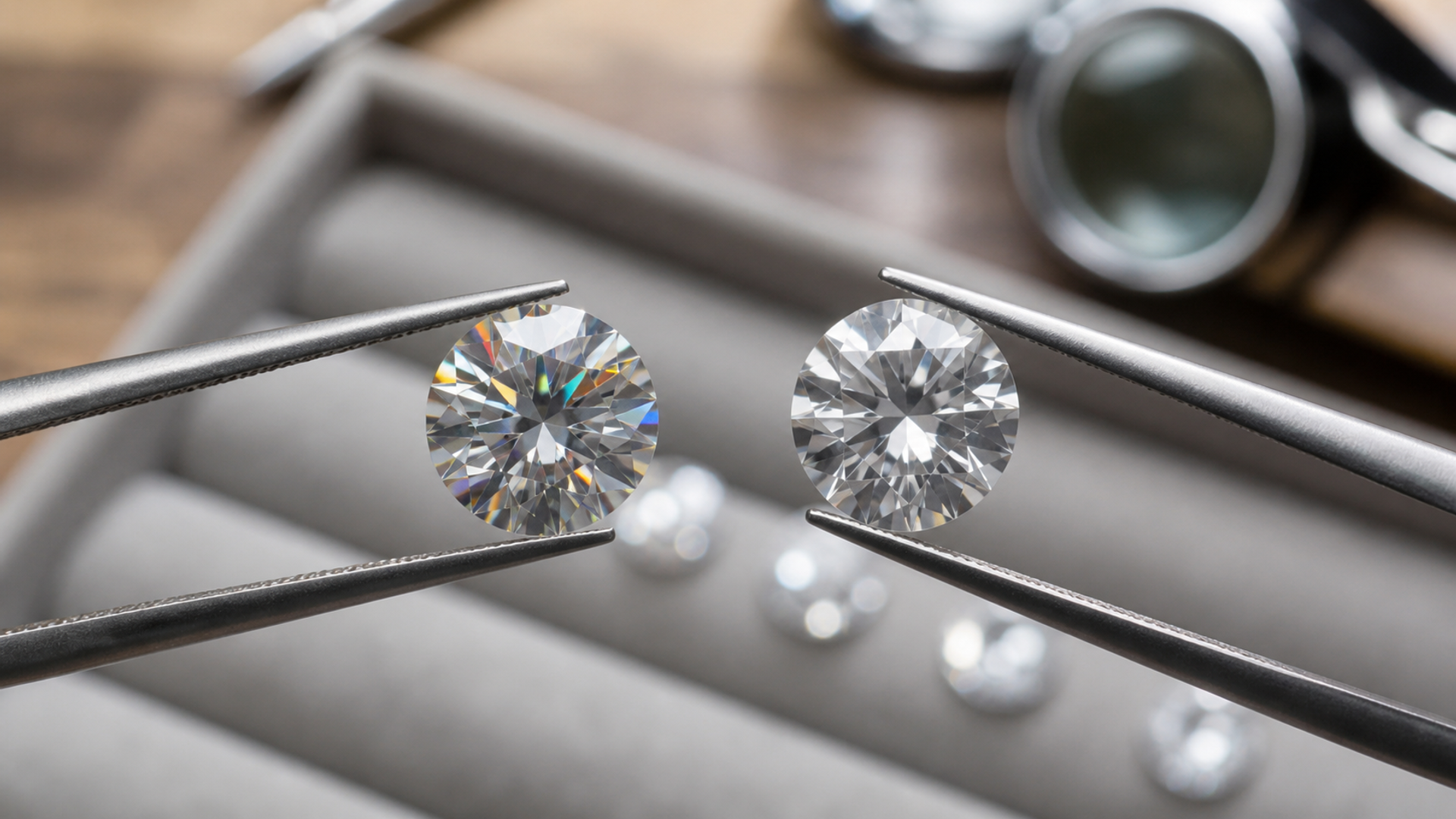 Moissanite vs Cubic Zirconia shown in a practical side-by-side comparison