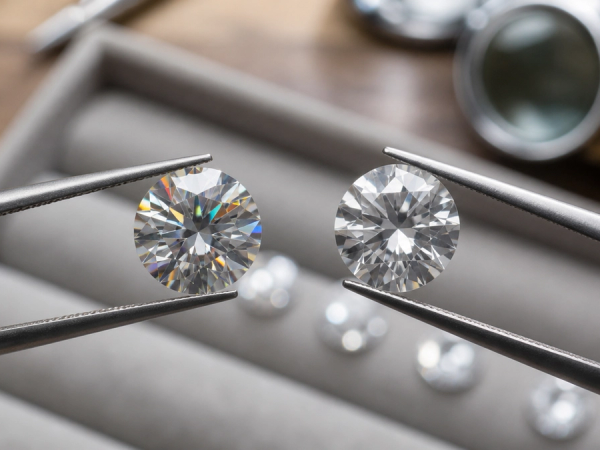 Moissanite vs Cubic Zirconia shown in a practical side-by-side comparison