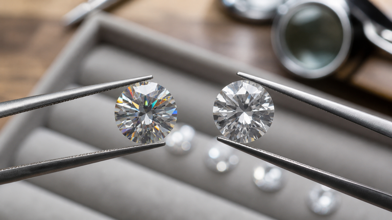 Moissanite vs Cubic Zirconia shown in a practical side-by-side comparison