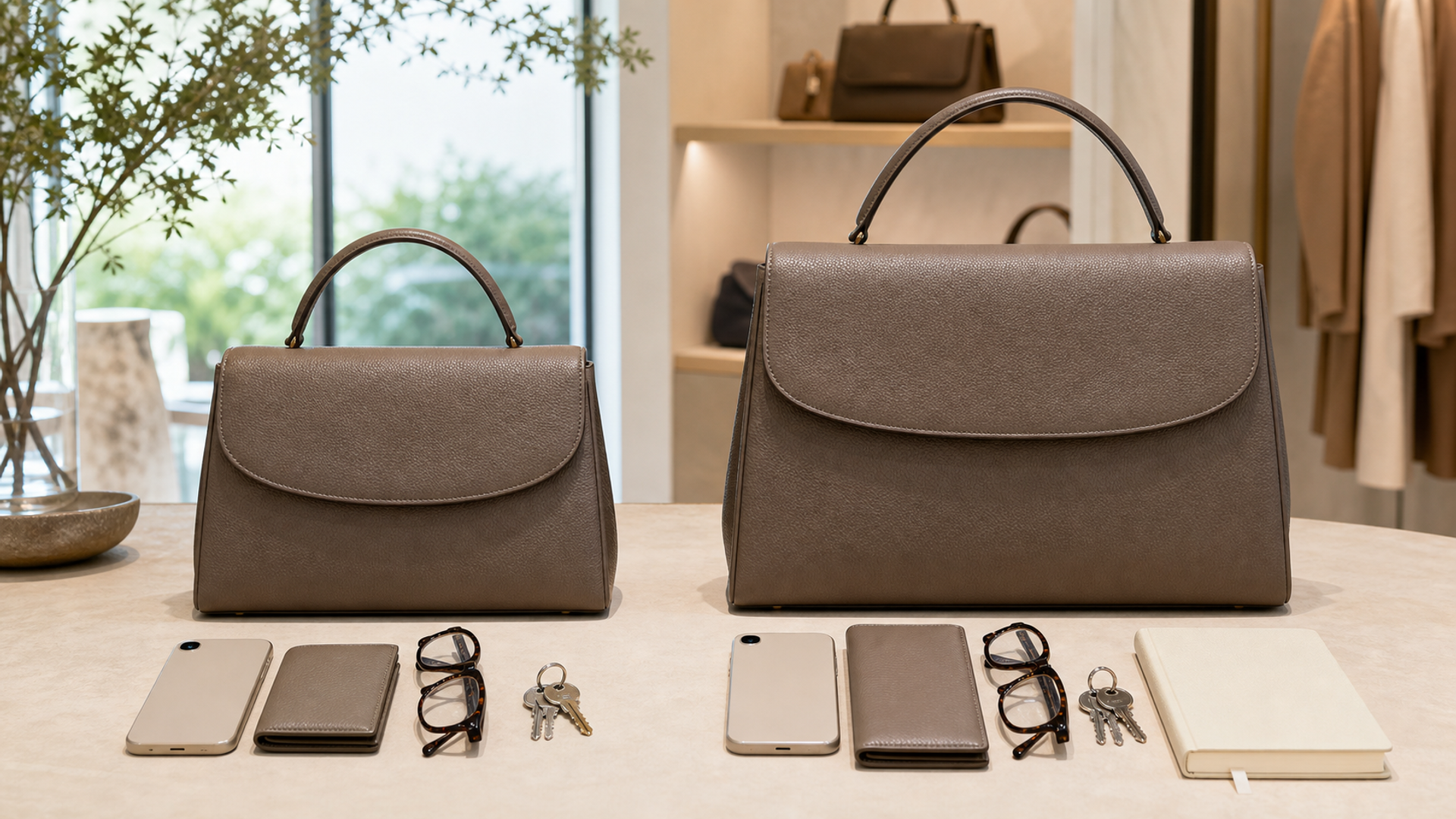 Compact 25cm and 30cm top-handle bags compared by real everyday capacity