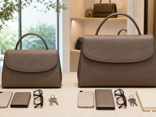 Compact 25cm and 30cm top-handle bags compared by real everyday capacity